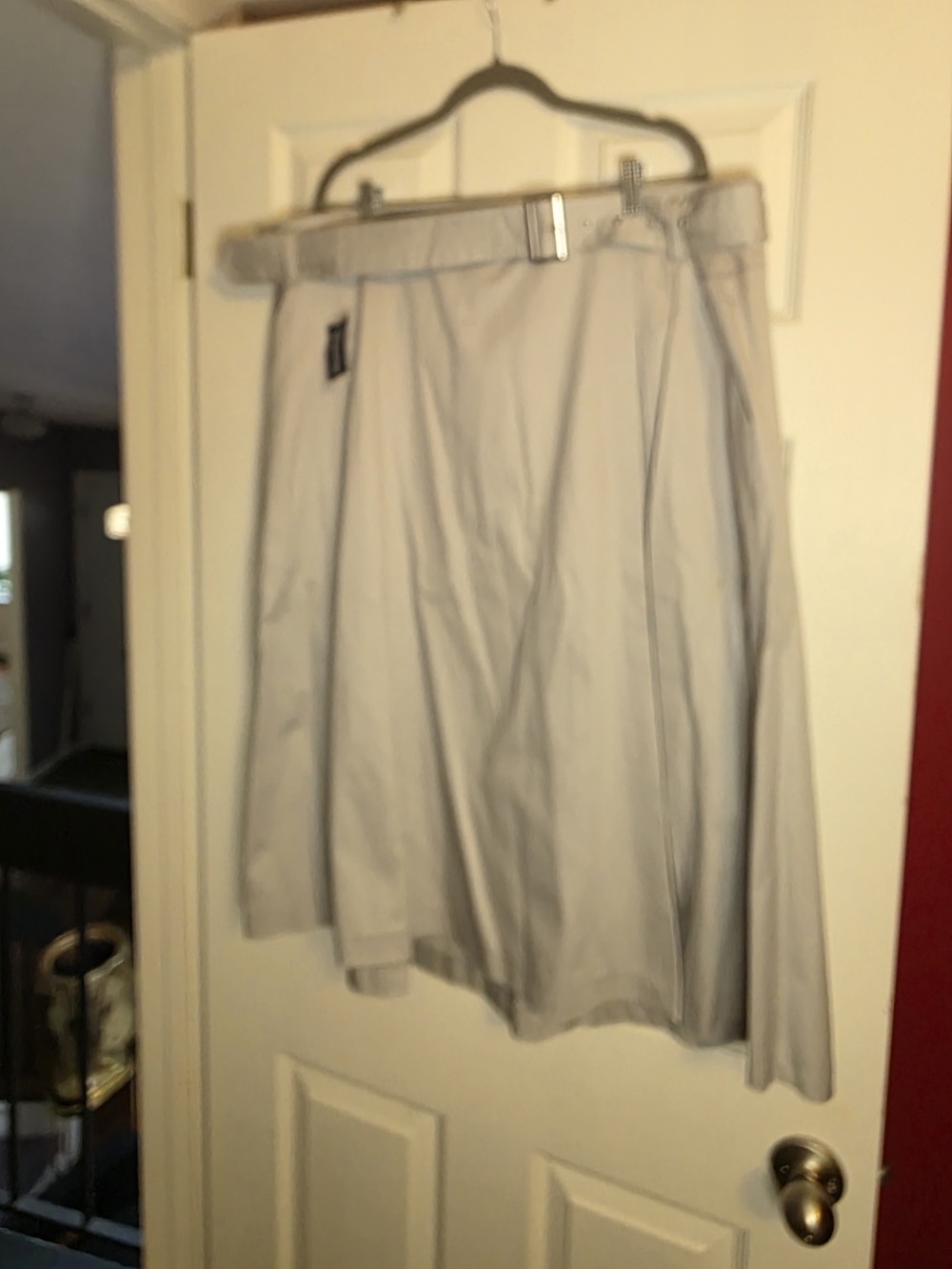 White House Black Market Light Gray A-Line Skirt